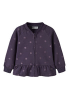 NAME IT Ovidia Long Sleeve Sweatshirt Cardigan in Navy Cosmos front view