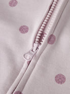 NAME IT Ovidia Long Sleeve Sweatshirt Cardigan in Light Lilac zip and glitter polka dot detail