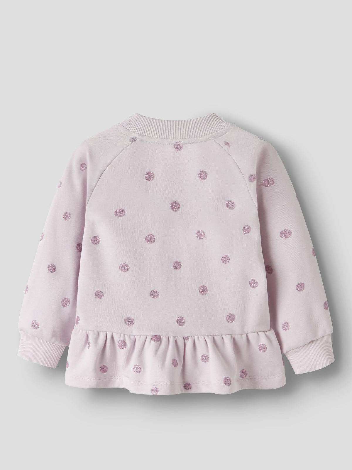 NAME IT Ovidia Long Sleeve Sweatshirt Cardigan in Light Lilac back view