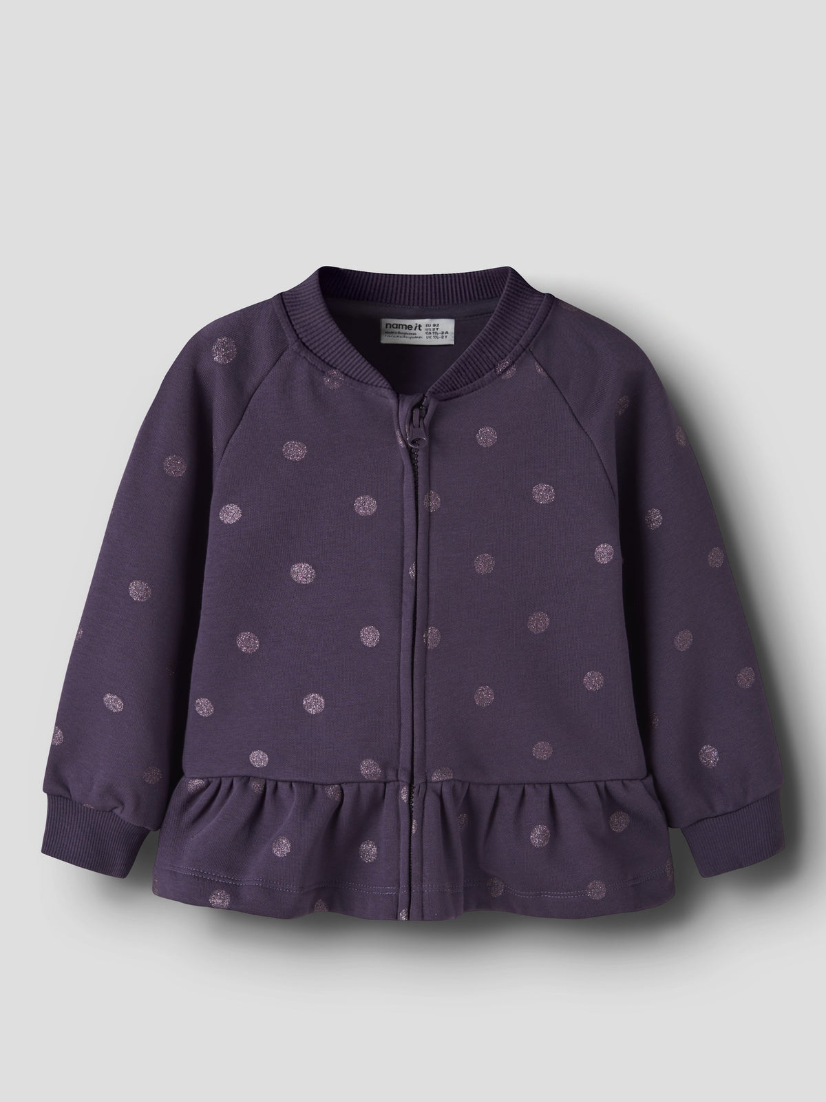 NAME IT Ovidia Long Sleeve Sweatshirt Cardigan in Navy Cosmos angled view
