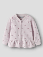 NAME IT Ovidia Long Sleeve Sweatshirt Cardigan in Light Lilac front view