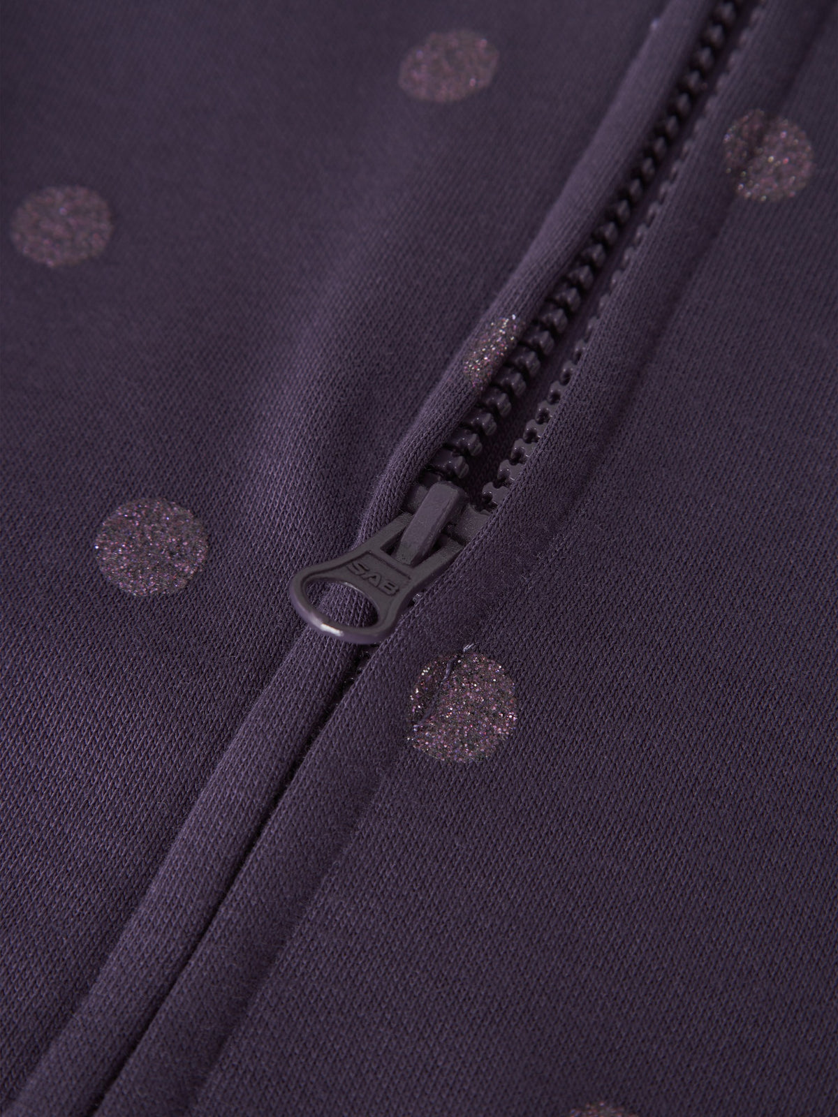NAME IT Ovidia Long Sleeve Sweatshirt Cardigan in Navy Cosmos glitter polka dot zip detail