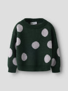 NAME IT Olisa Long Sleeve Knit BF in Pine Grove front view