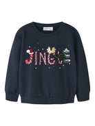 NAME IT Polmax Long Sleeve Sweatshirt in Navy Blazer front view