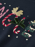 NAME IT Polmax Long Sleeve Sweatshirt in Navy Blazer christmas applique detail