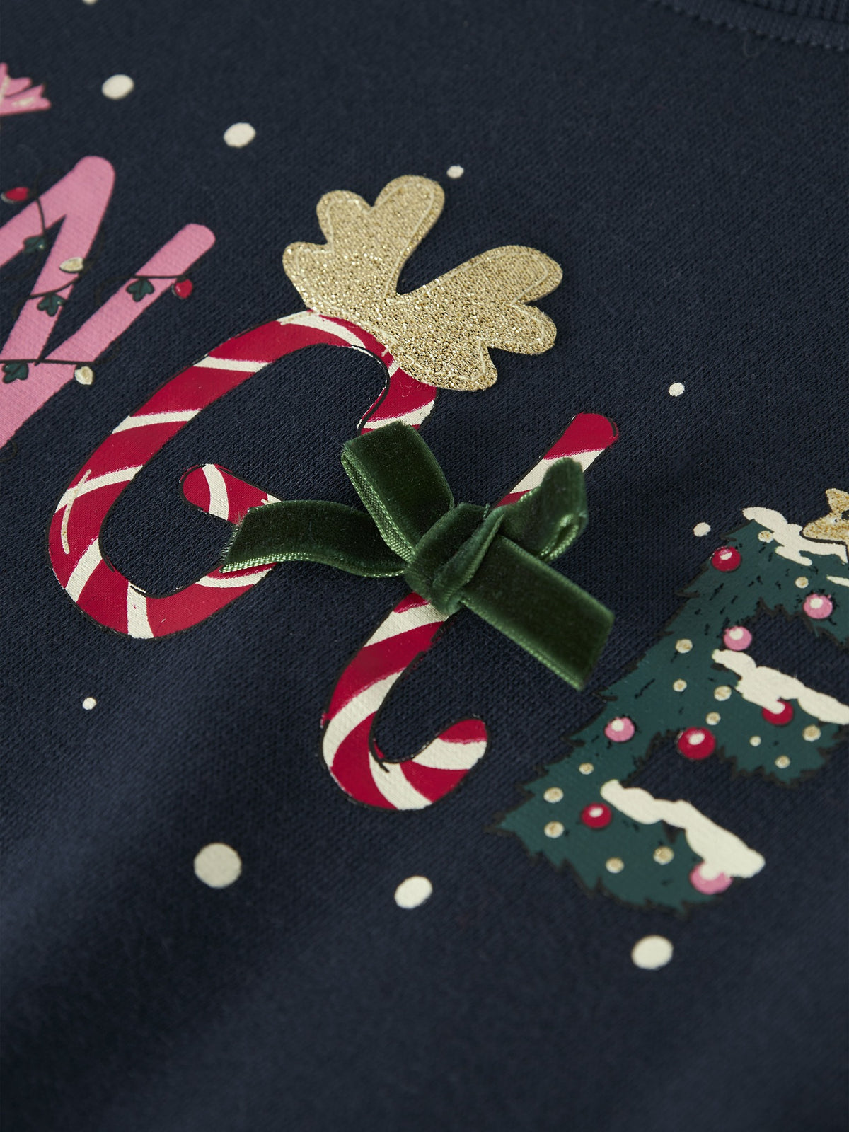 NAME IT Polmax Long Sleeve Sweatshirt in Navy Blazer christmas applique detail