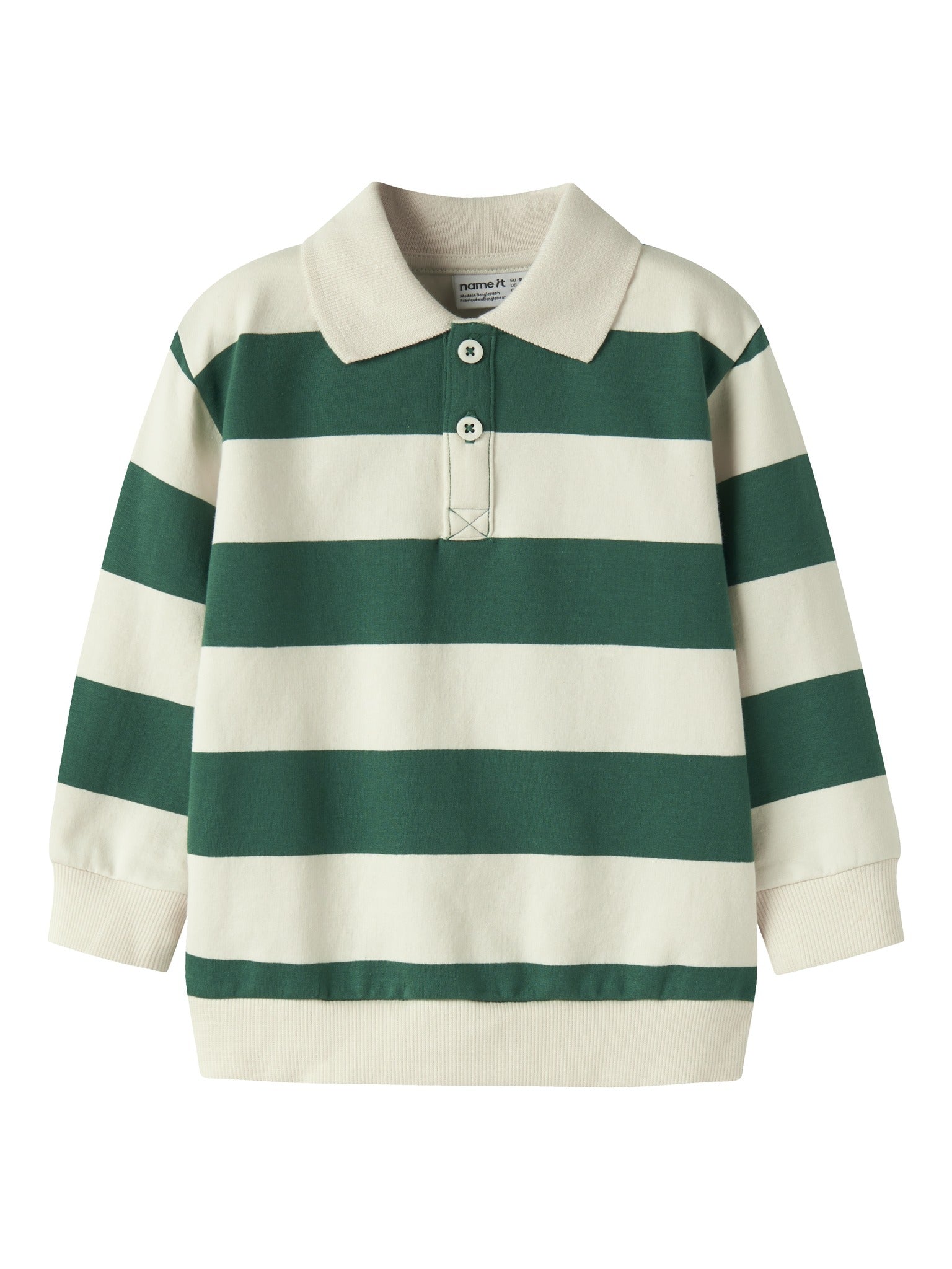 NAME IT Lev Long Sleeve Sweatshirt in Evergreen front view