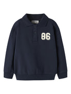 NAME IT Lev Long Sleeve Sweatshirt in Navy Blazer front view