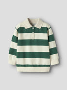 NAME IT Lev Long Sleeve Sweatshirt in Evergreen angled view