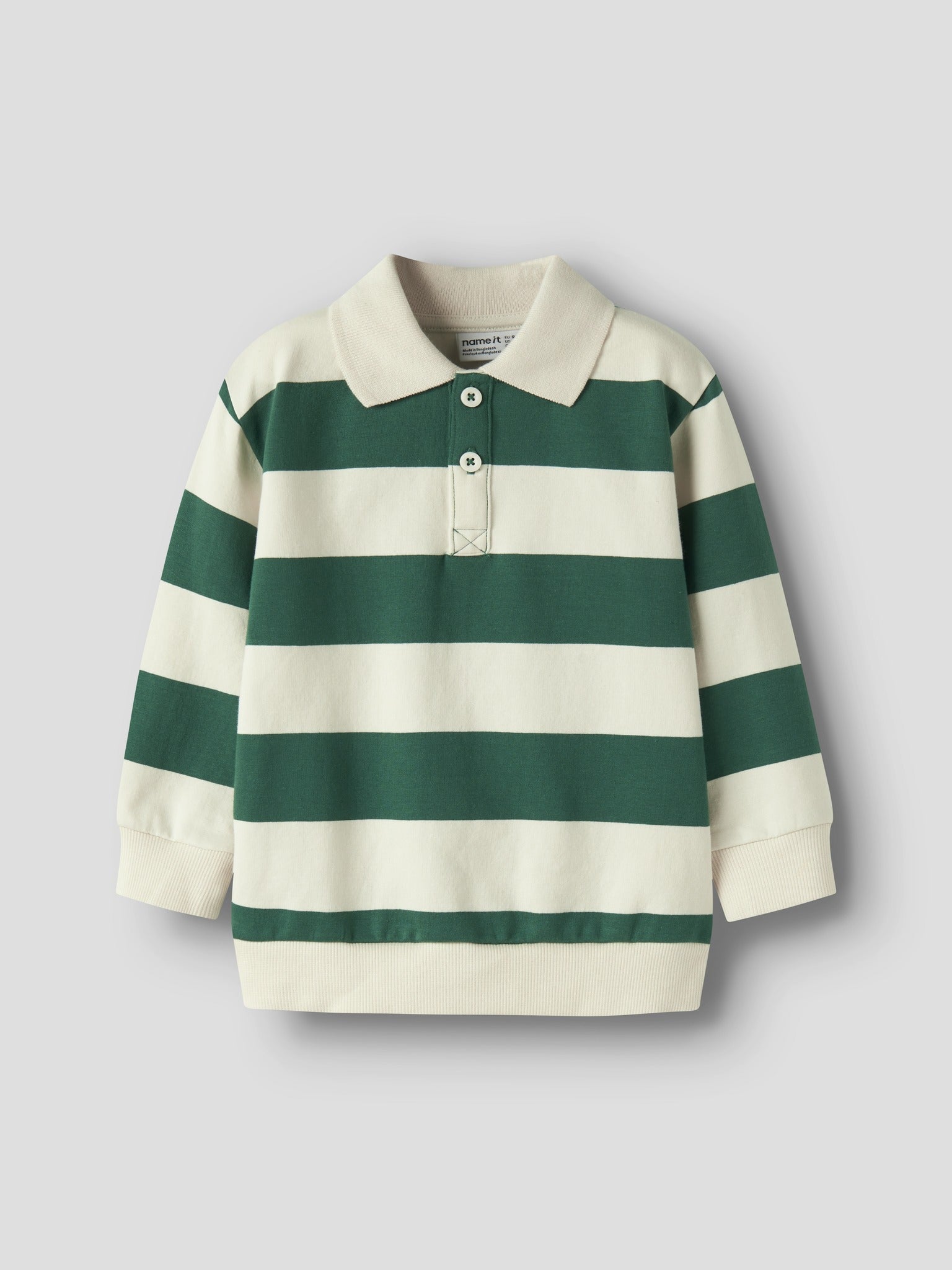 NAME IT Lev Long Sleeve Sweatshirt in Evergreen angled view
