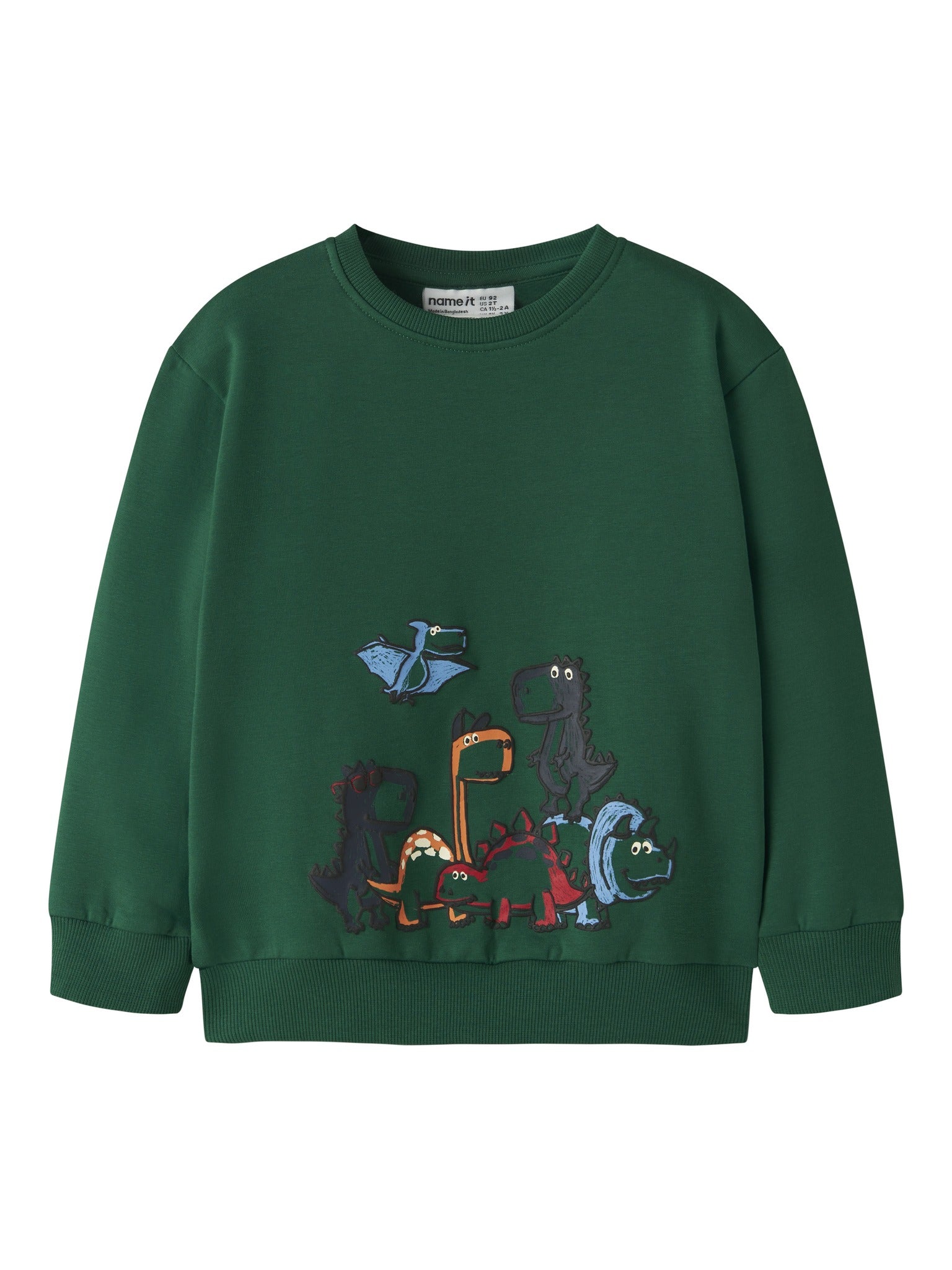 NAME IT Leon Long Sleeve Sweatshirt in Evergreen front view