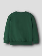 NAME IT Leon Long Sleeve Sweatshirt in Evergreen back view
