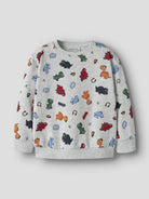 NAME IT Leon Long Sleeve Sweatshirt in Light Grey Melange angled view