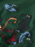 NAME IT Leon Long Sleeve Sweatshirt in Evergreen printed graphic detail