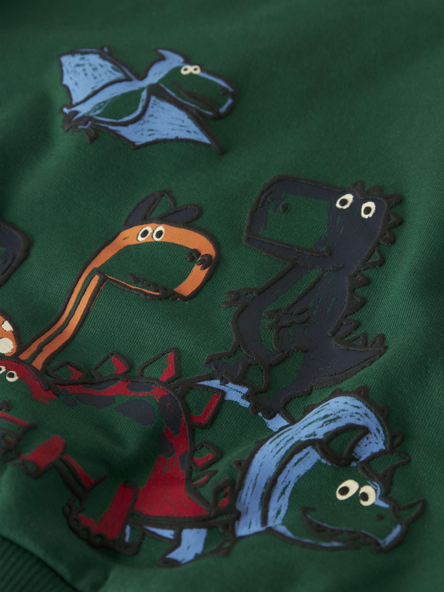 NAME IT Leon Long Sleeve Sweatshirt in Evergreen printed graphic detail