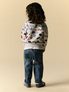 NAME IT Leon Long Sleeve Sweatshirt in Light Grey Melange all-over print
