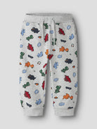 NAME IT Leon Sweat Pants in Light Grey Melange angled view
