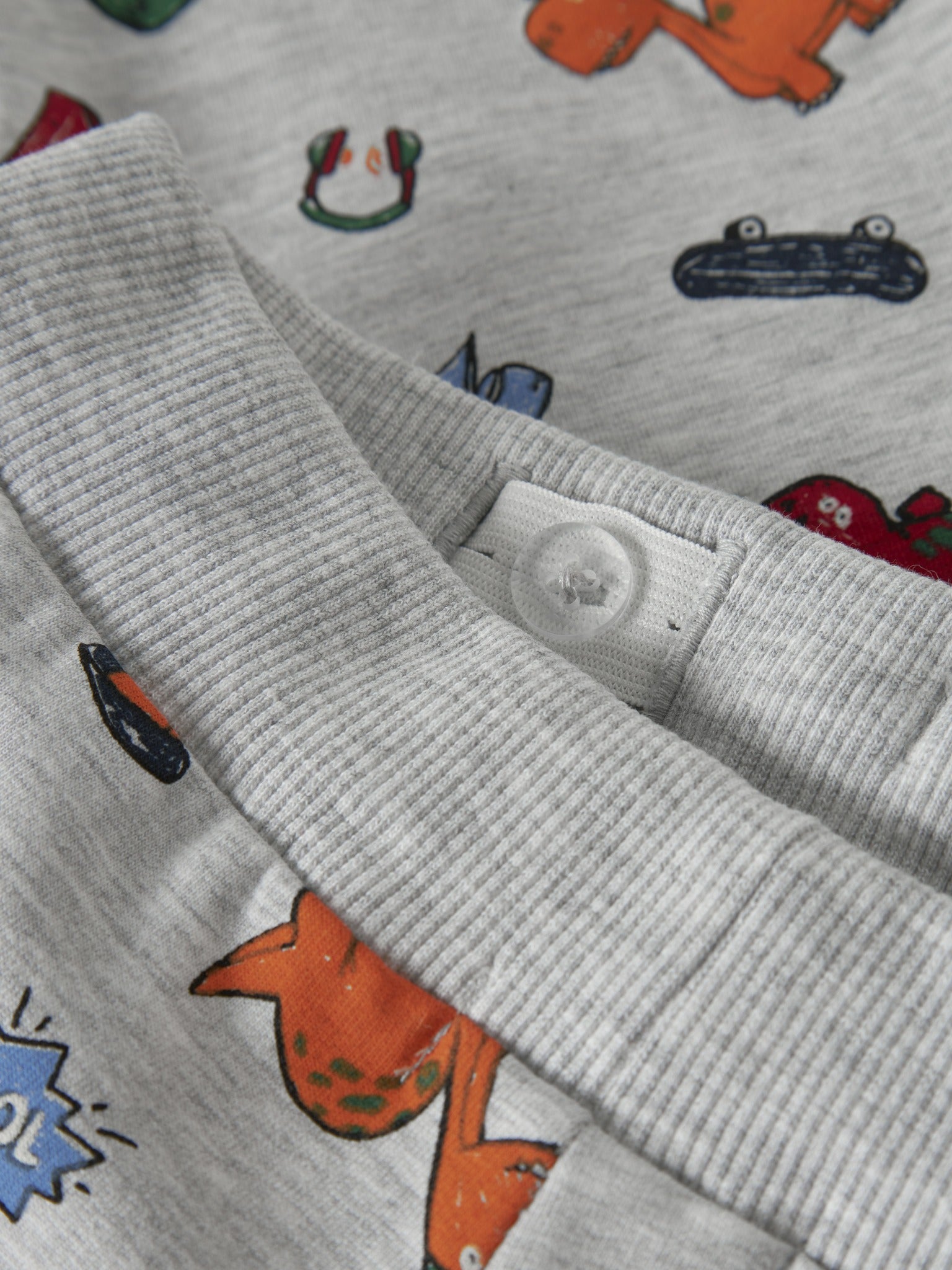 NAME IT Leon Sweat Pants in Light Grey Melange waistband detail
