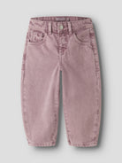 NAME IT Bella Barrel Denim Jeans in Wild Ginger angled view
