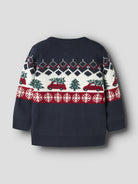 NAME IT Rissi Long Sleeve LOOSE Knit in Navy Blazer back view