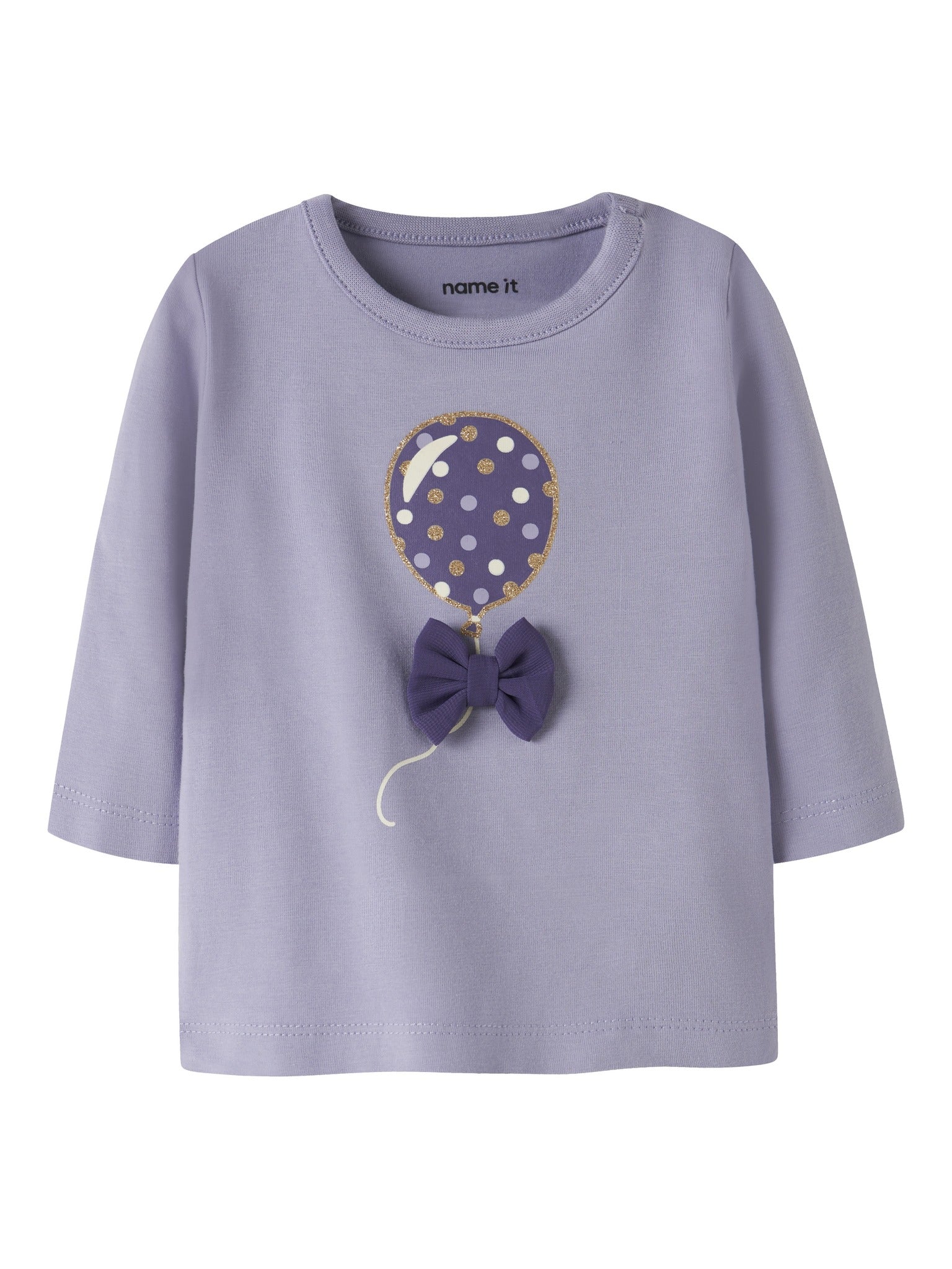 NAME IT Nivas Long Sleeve Top in Heirloom Lilac front view