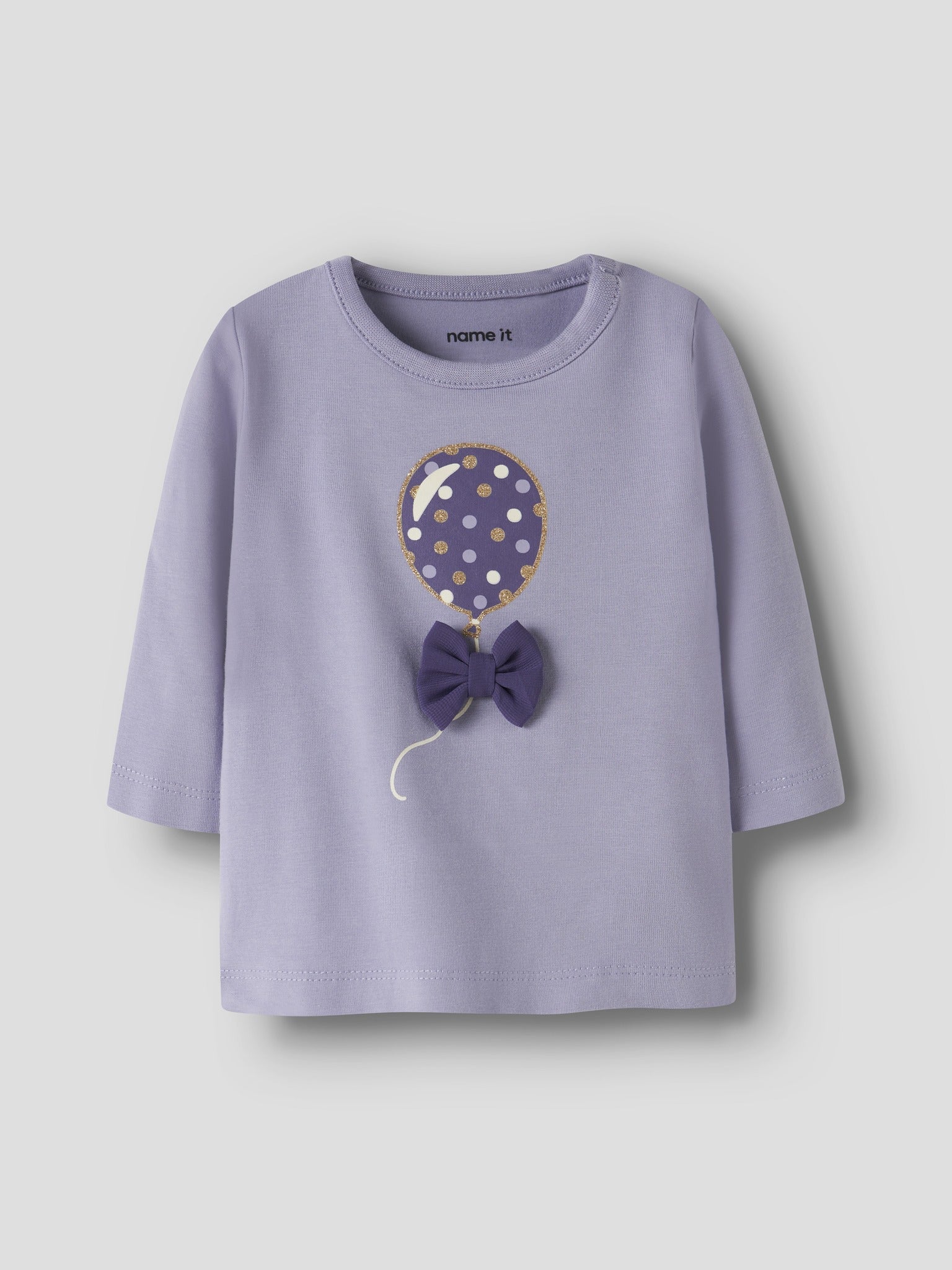 NAME IT Nivas Long Sleeve Top in Heirloom Lilac angled view
