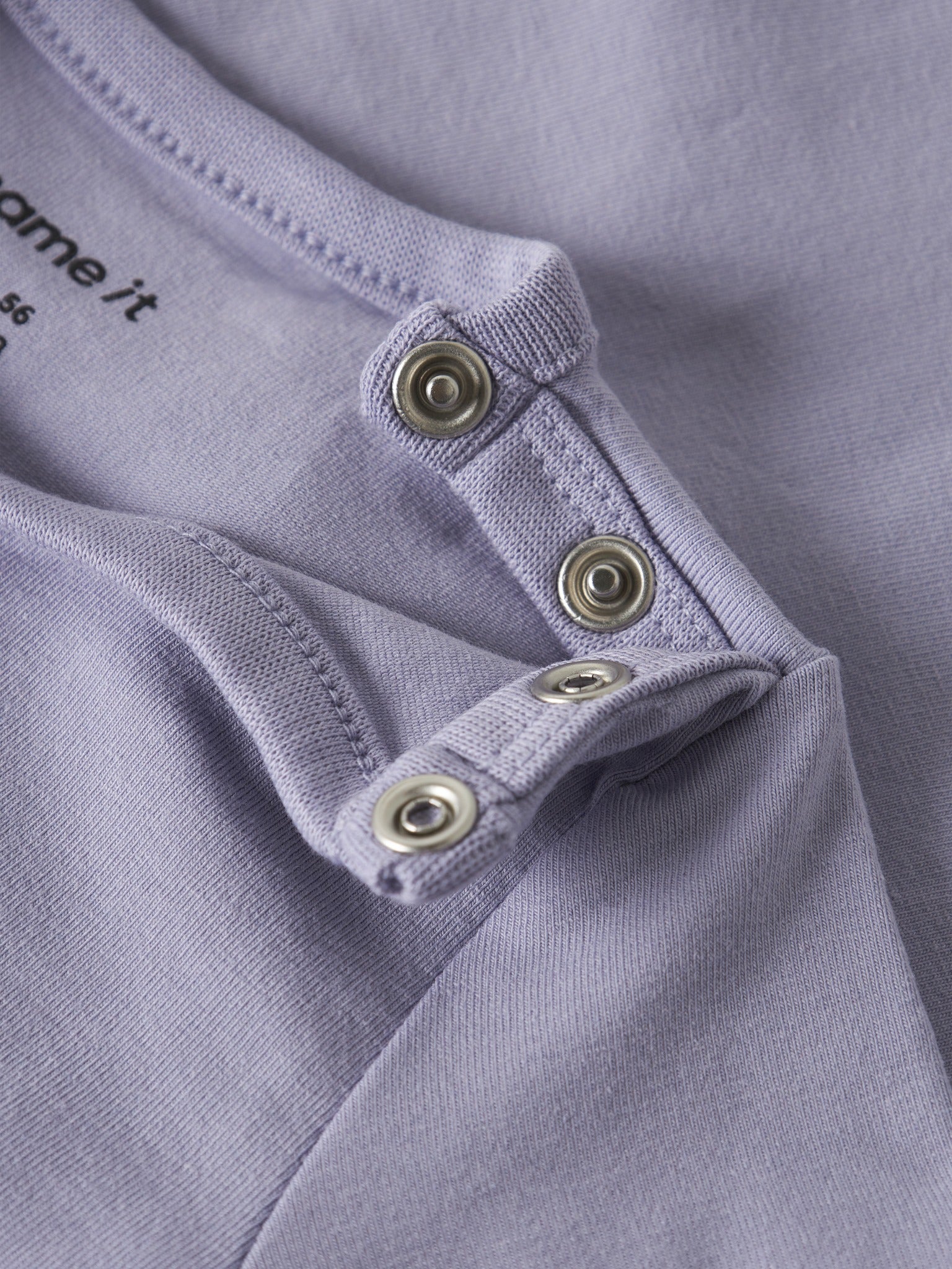 NAME IT Nivas Long Sleeve Top in Heirloom Lilac snap button placket detail