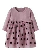 NAME IT Nagina Long Sleeve Dress in Lilas front view
