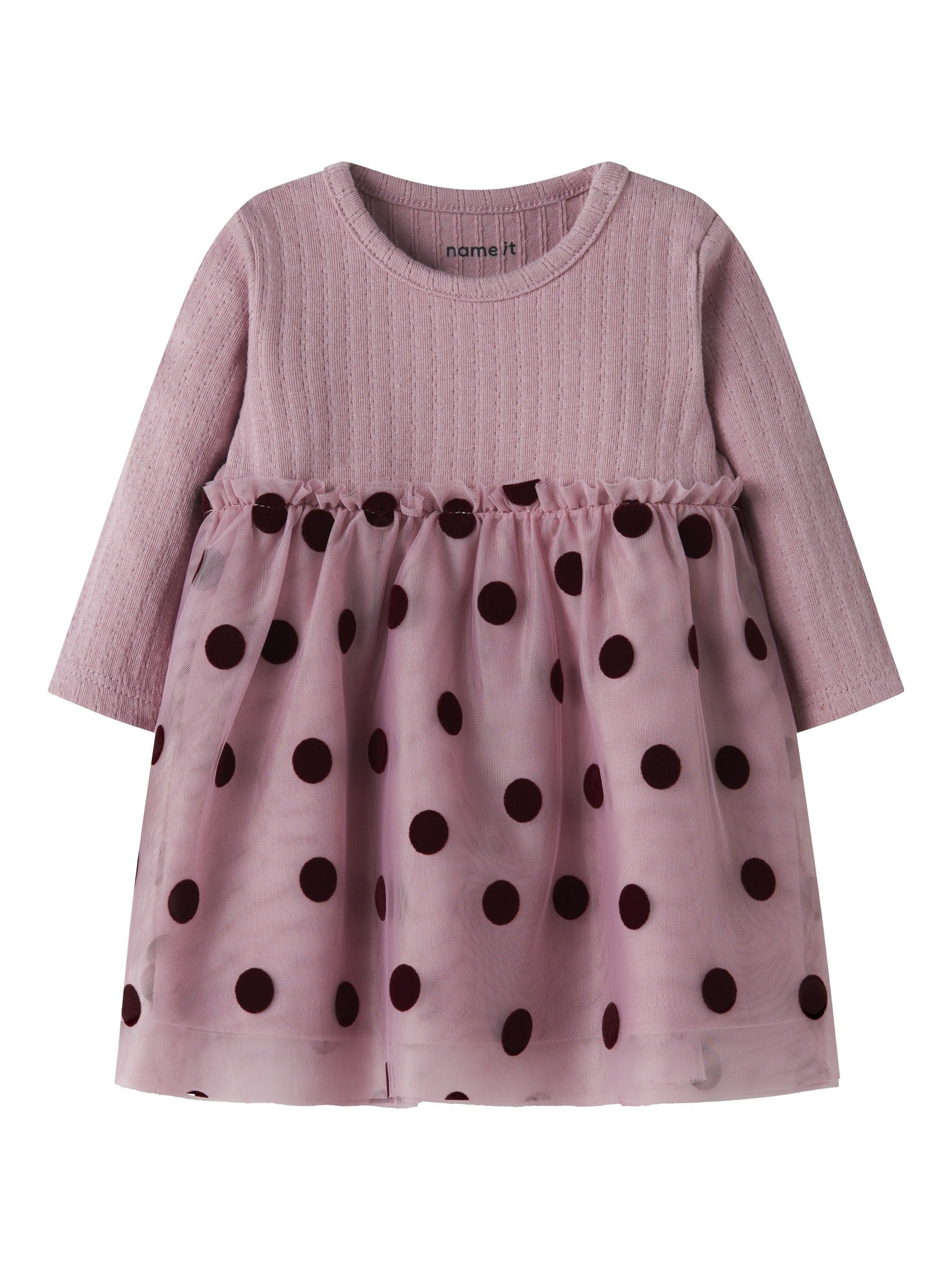 NAME IT Nagina Long Sleeve Dress in Lilas front view