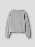 NAME IT Noluvi Long Sleeve Sweatshirt in Grey Melange back view