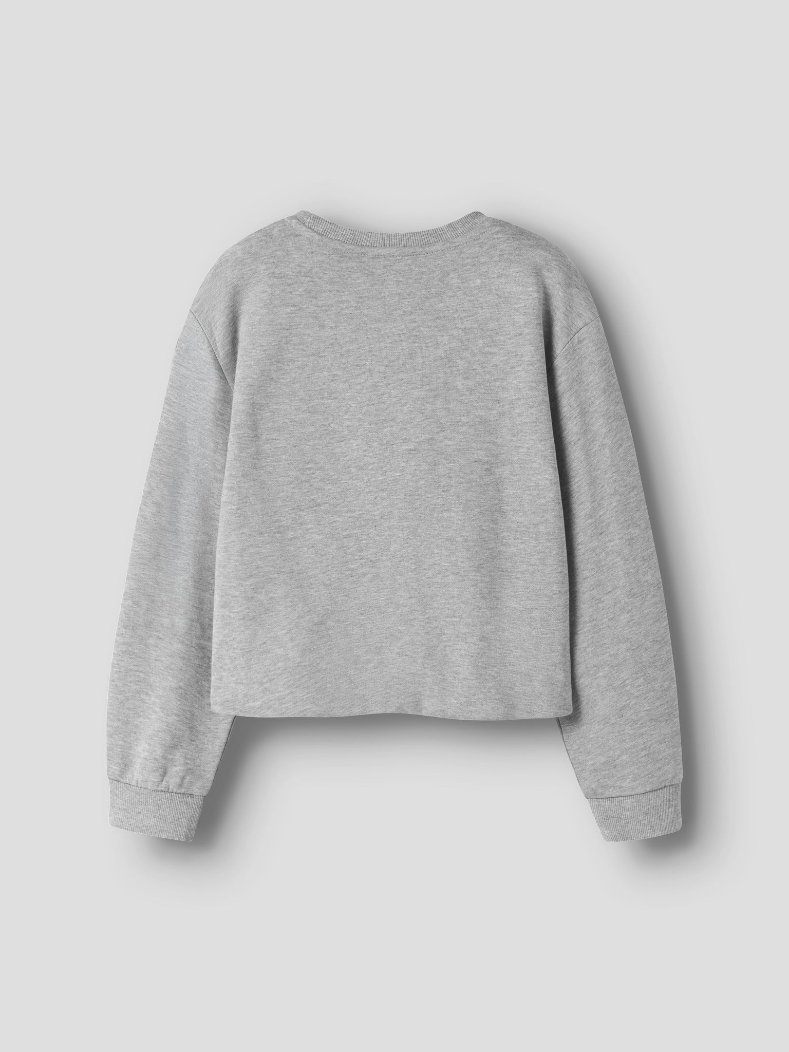 NAME IT Noluvi Long Sleeve Sweatshirt in Grey Melange back view