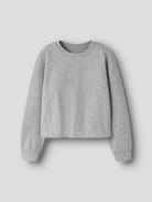 NAME IT Noluvi Long Sleeve Sweatshirt in Grey Melange angled view