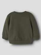 NAME IT Neil Long Sleeve Sweatshirt in Olive Night back view