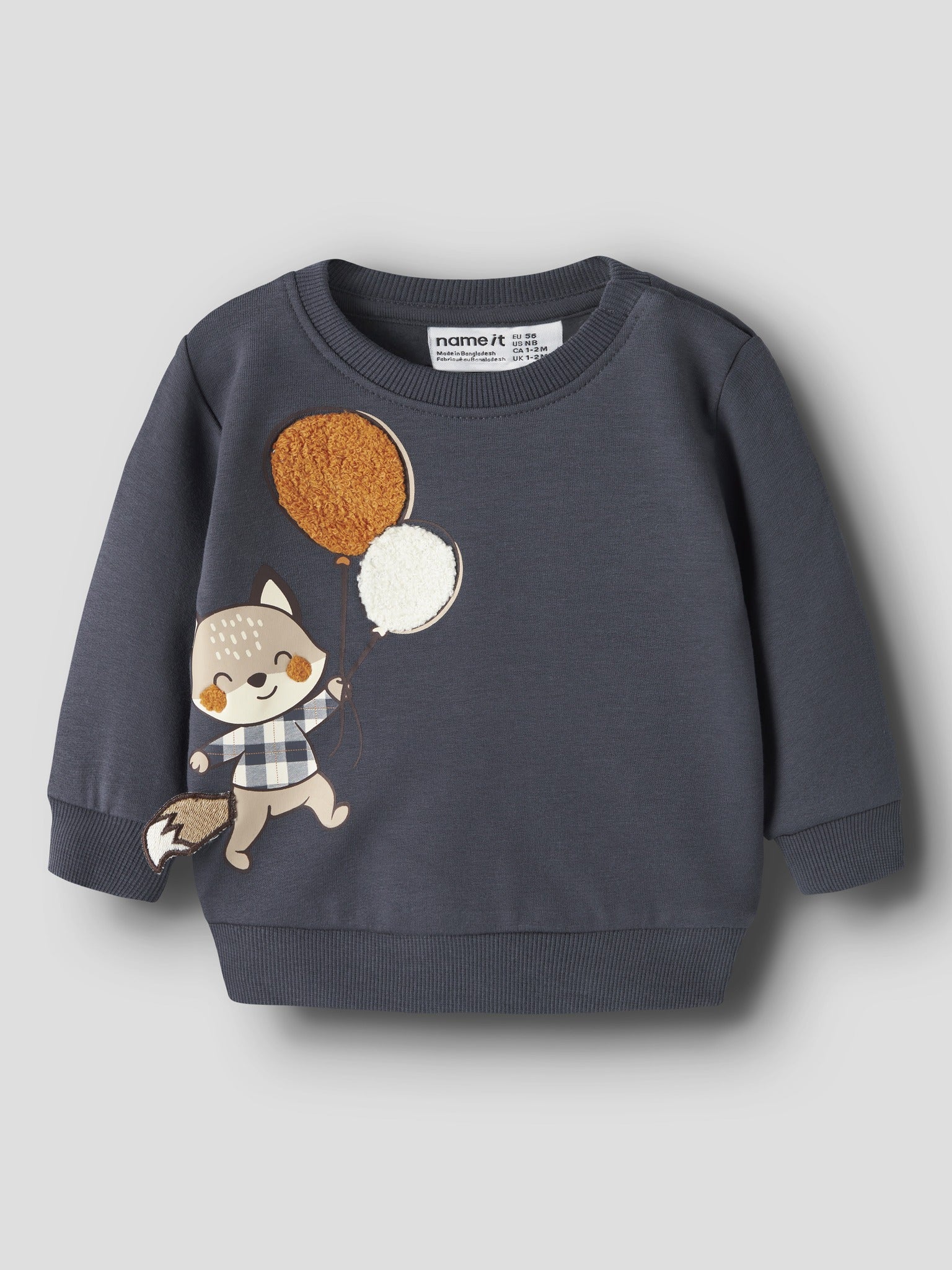 NAME IT Neil Long Sleeve Sweatshirt in Ombre Blue angled view