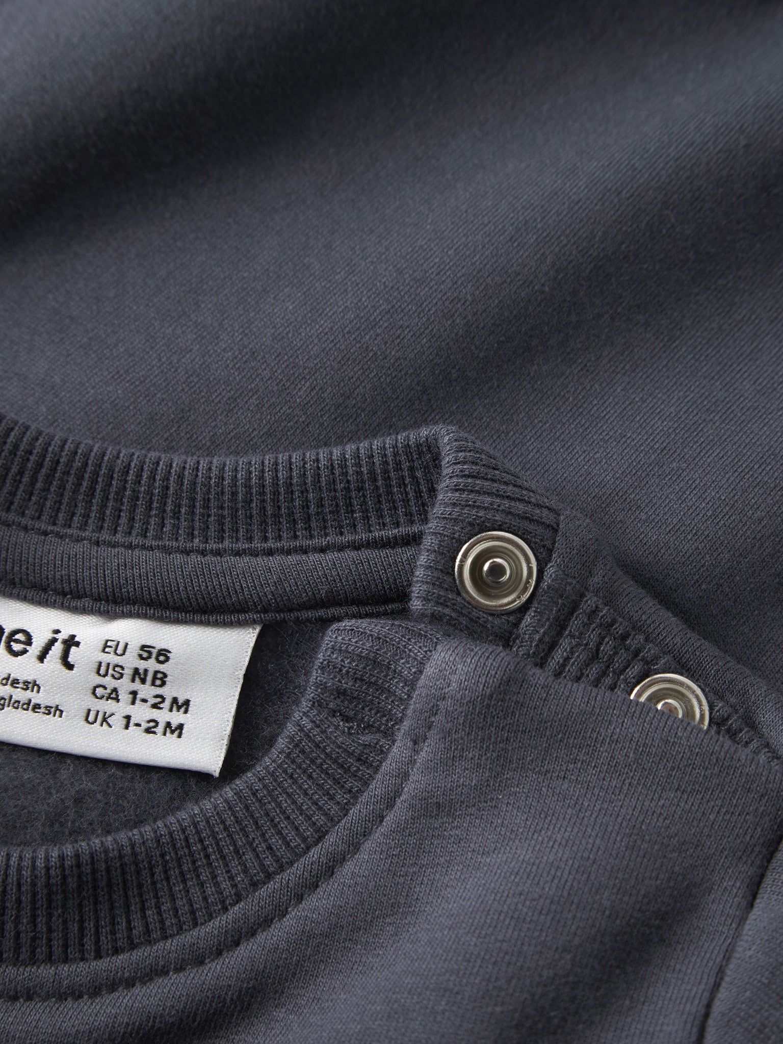 NAME IT Neil Long Sleeve Sweatshirt in Ombre Blue snap shoulder detail