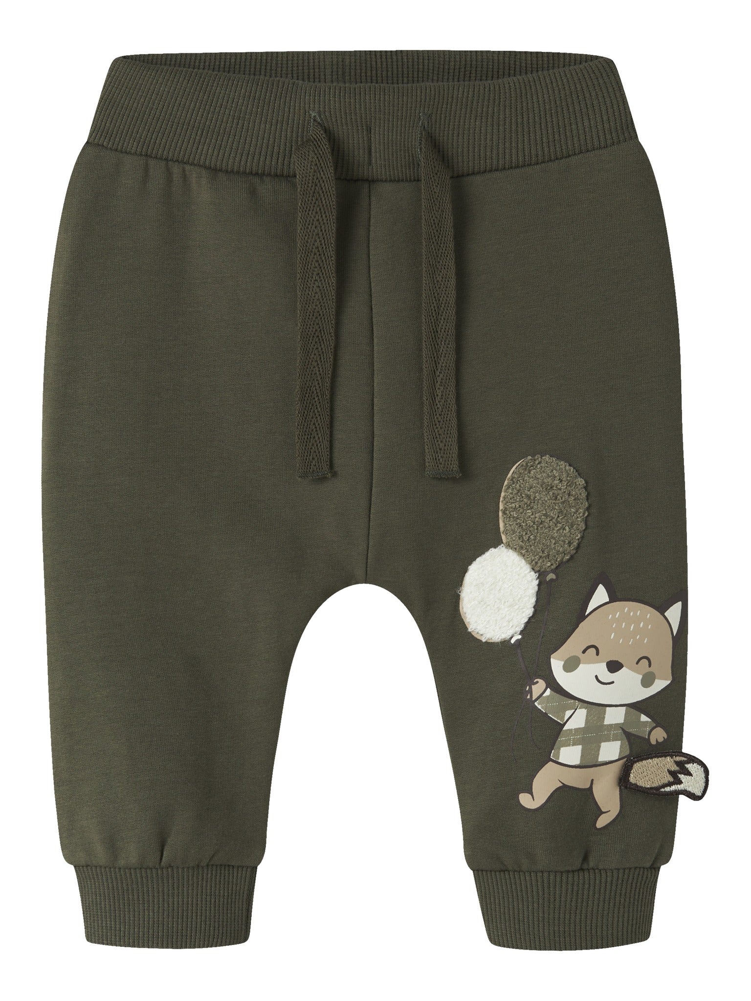 NAME IT Neil Sweat Pants in Olive Night front view