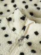 NAME IT Nolpo Short Teddy Vest in Antique White zip detail