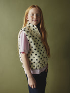 NAME IT Nolpo Short Teddy Vest in Antique White lifestyle model view