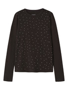 NAME IT Nolovo Long Sleeve Slim Top in Chocolate Plum front view