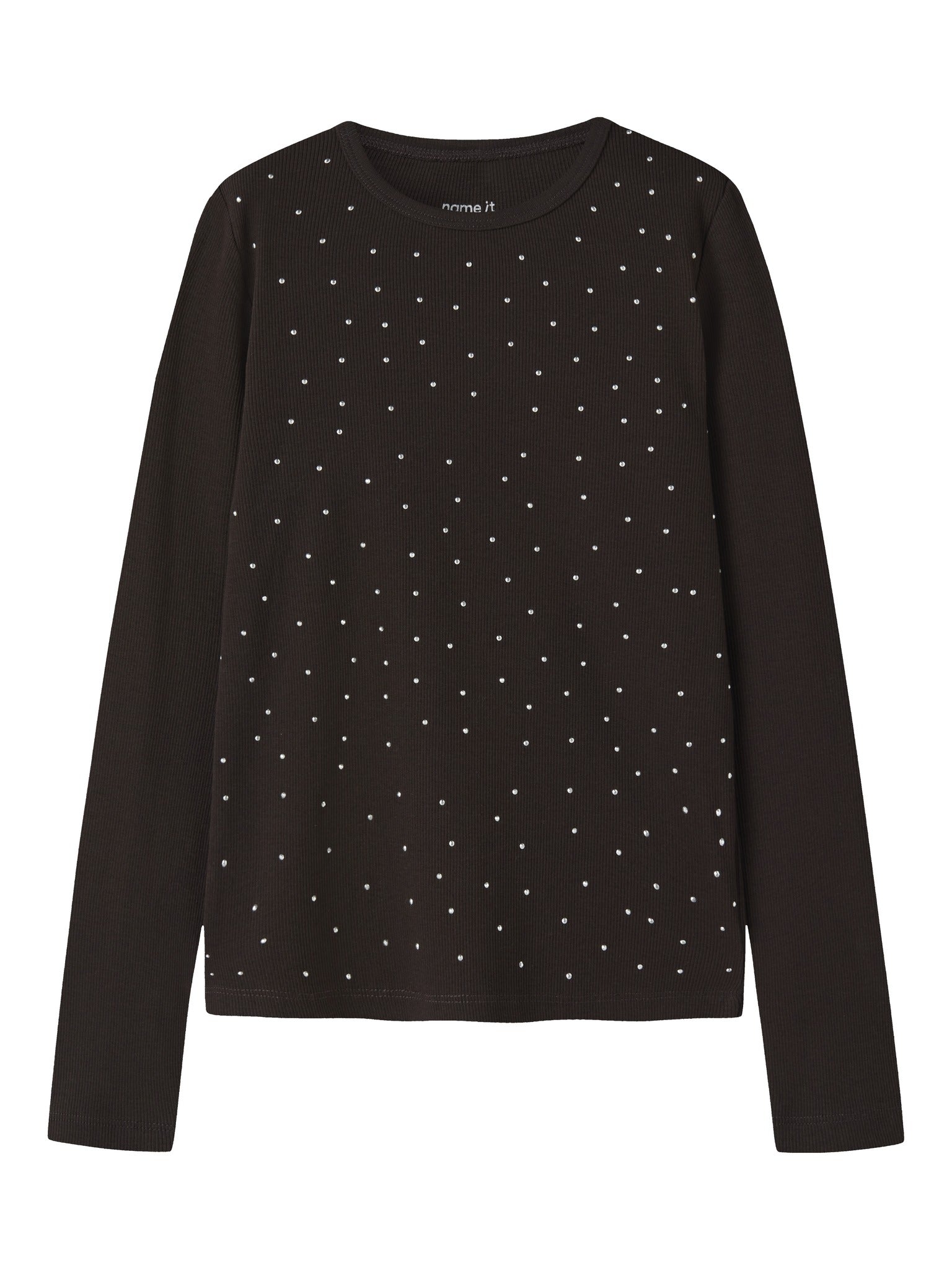 NAME IT Nolovo Long Sleeve Slim Top in Chocolate Plum front view