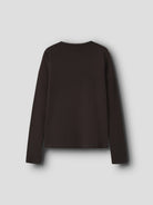 Back view of NAME IT Nolovo Long Sleeve Slim Top in Chocolate Plum