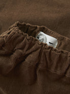 NAME IT Ben Bow Tap Cord Trousers in Sepia elastic waistband detail