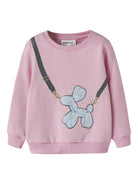 NAME IT Neome Long Sleeve Sweatshirt in Begonia Pink front view