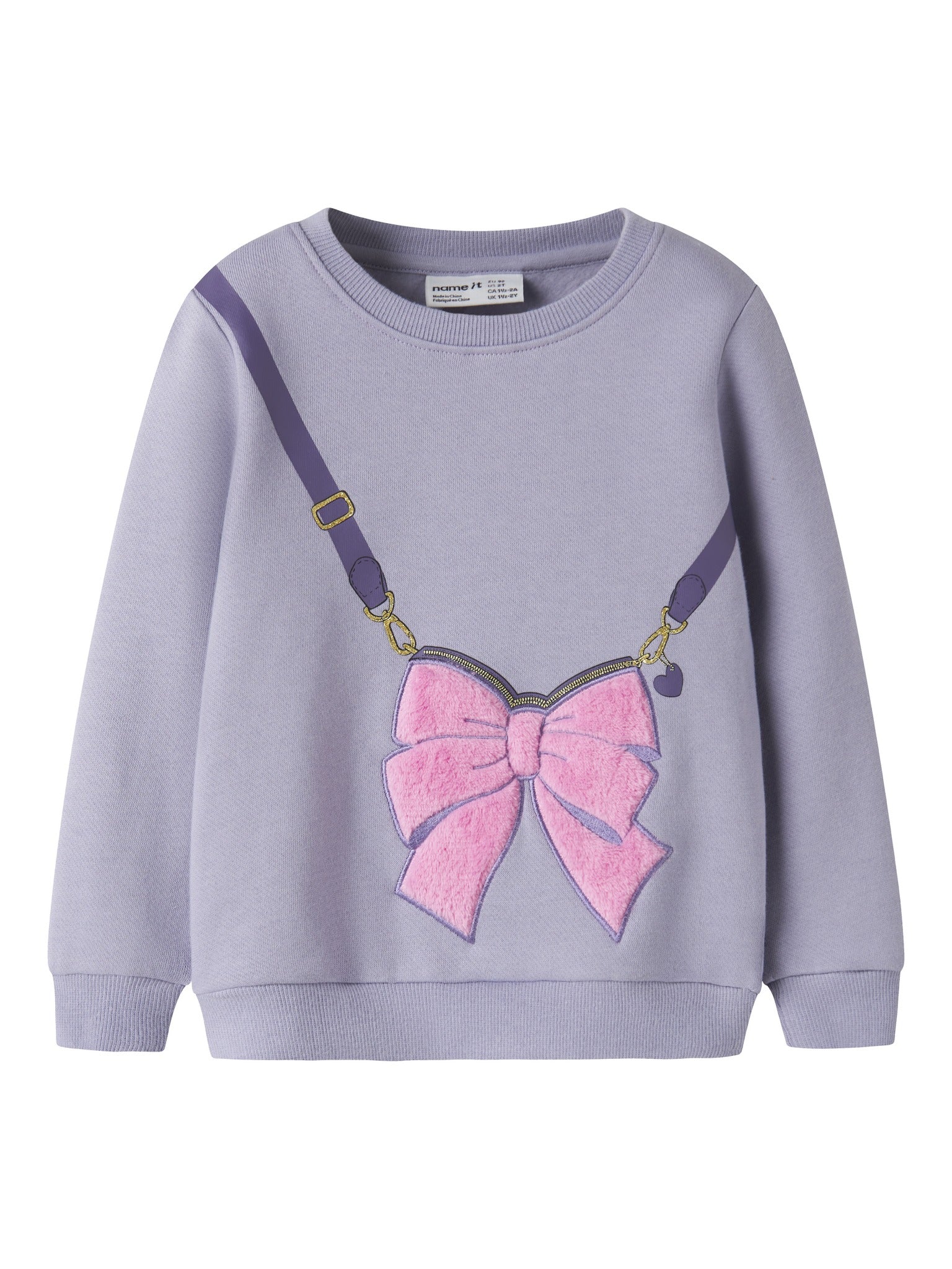 NAME IT Neome Long Sleeve Sweatshirt in Heirloom Lilac angled view