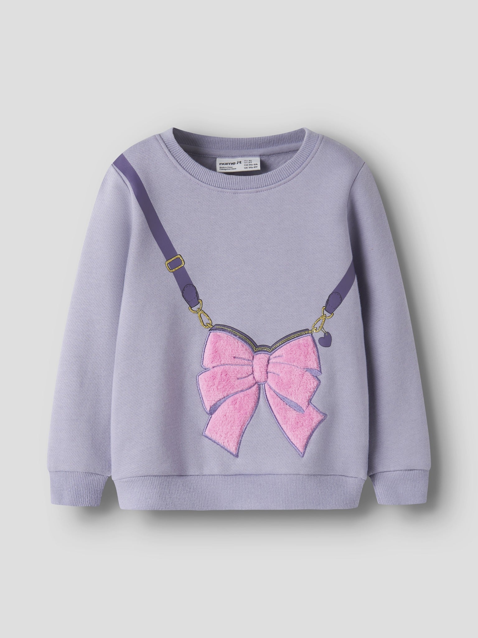 NAME IT Neome Long Sleeve Sweatshirt in Heirloom Lilac front view