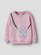 NAME IT Neome Long Sleeve Sweatshirt in Begonia Pink angled view