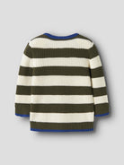 NAME IT Nereus Long Sleeve Knit in Olive Night back view