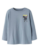 NAME IT Velix Top Ashley Blue model front view