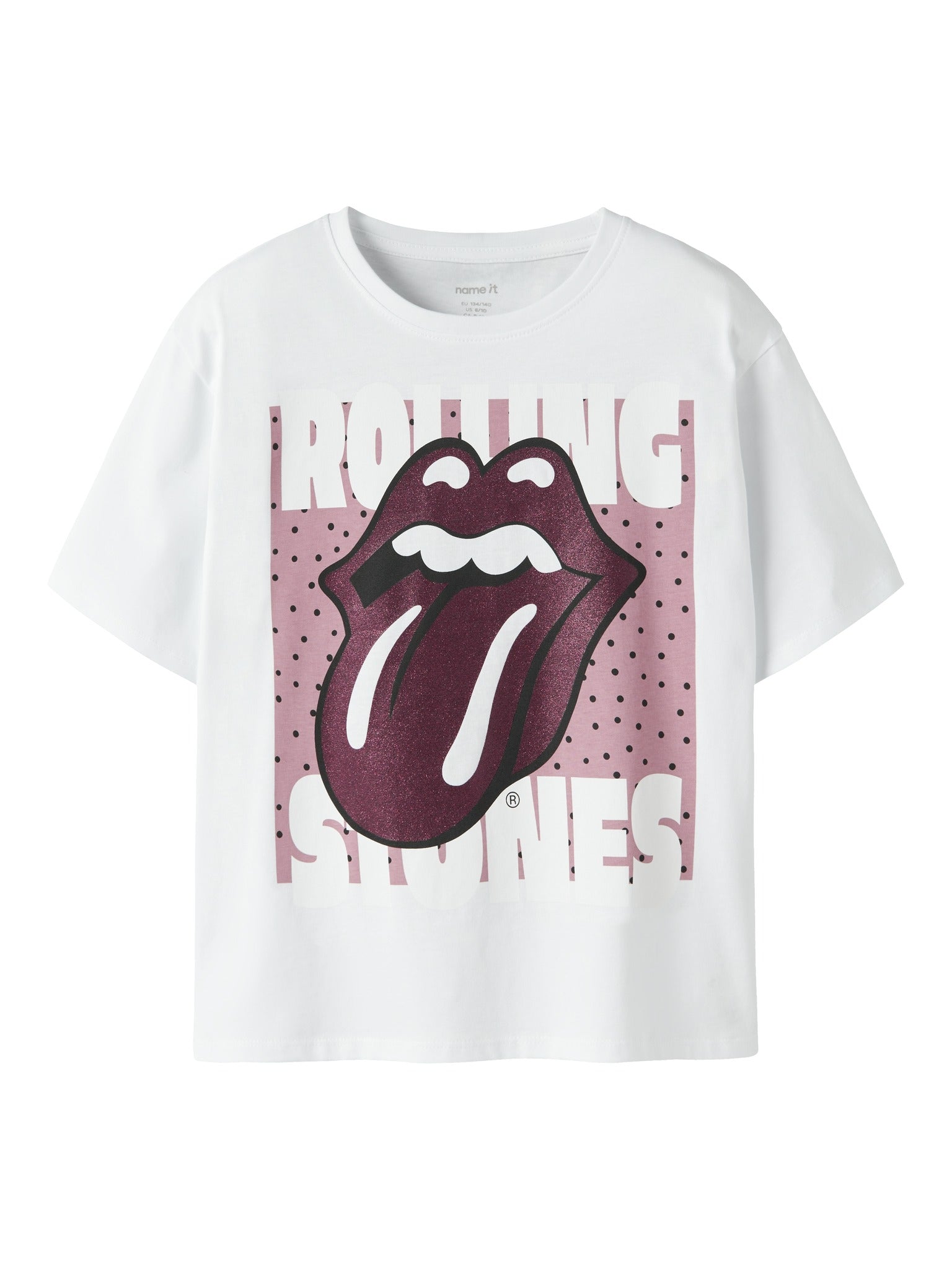 NAME IT Adula Rollings Short Sleeve Top Unv in Bright White front view