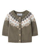 NAME IT Osmane Long Sleeve Knit Cardigan in Mermaid front view